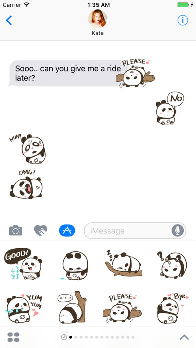 Screenshot #2 pour Cute Panda Stickers Pack for iMessage - Baby Panda