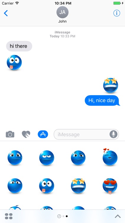 Blue Smile Emoji - Popo Emotion