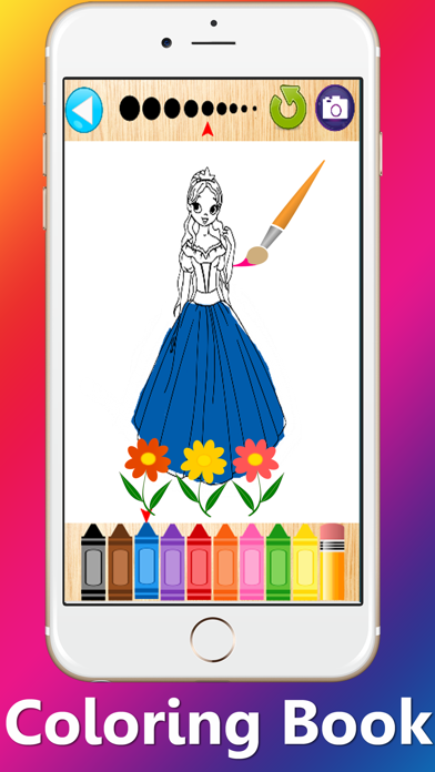 Princess Coloring Pages Mandala Coloring Book iPhone screenshot