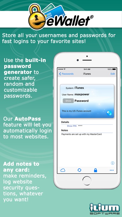 eWallet - Password Manager Secure Storage Database screenshot-3
