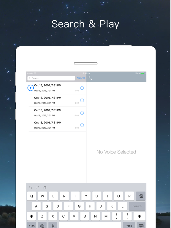 Voice Recorder MRecorder - voice audio memos free iPad screenshot 4 - Productivity app