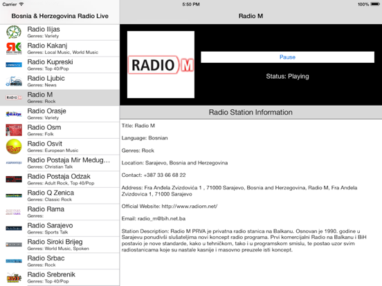 Screenshot #4 pour Bosnia and Herzegovina Radio Live (Босна и Херцеговина, Bosnian, bosanski, босански)