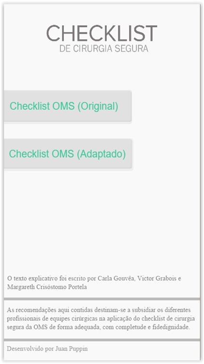Checklist de Cirurgia Segura da OMS