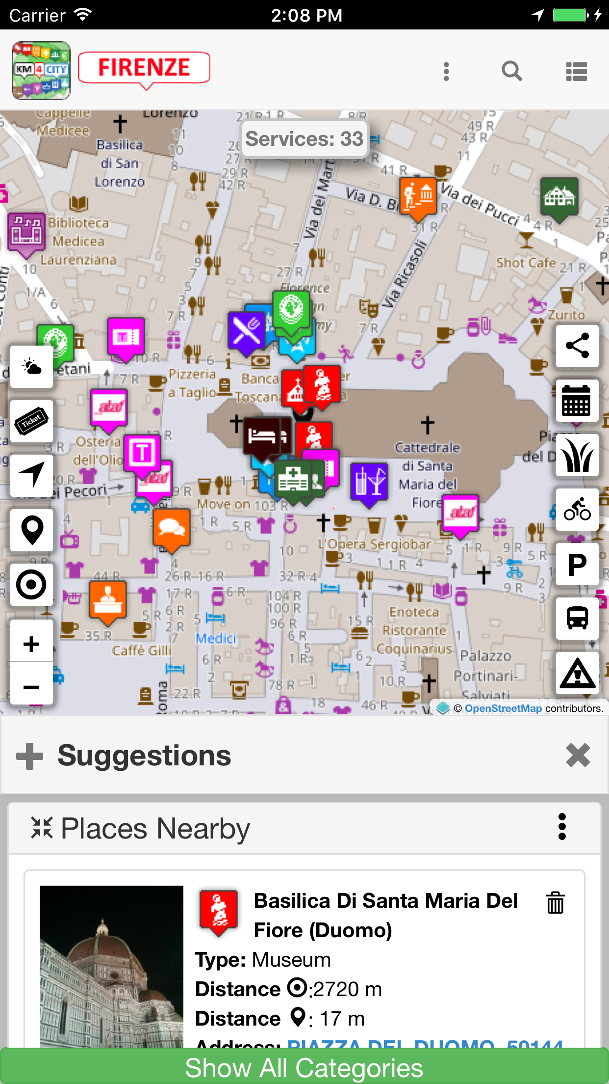 Florence where,what. Km4City screenshot 5