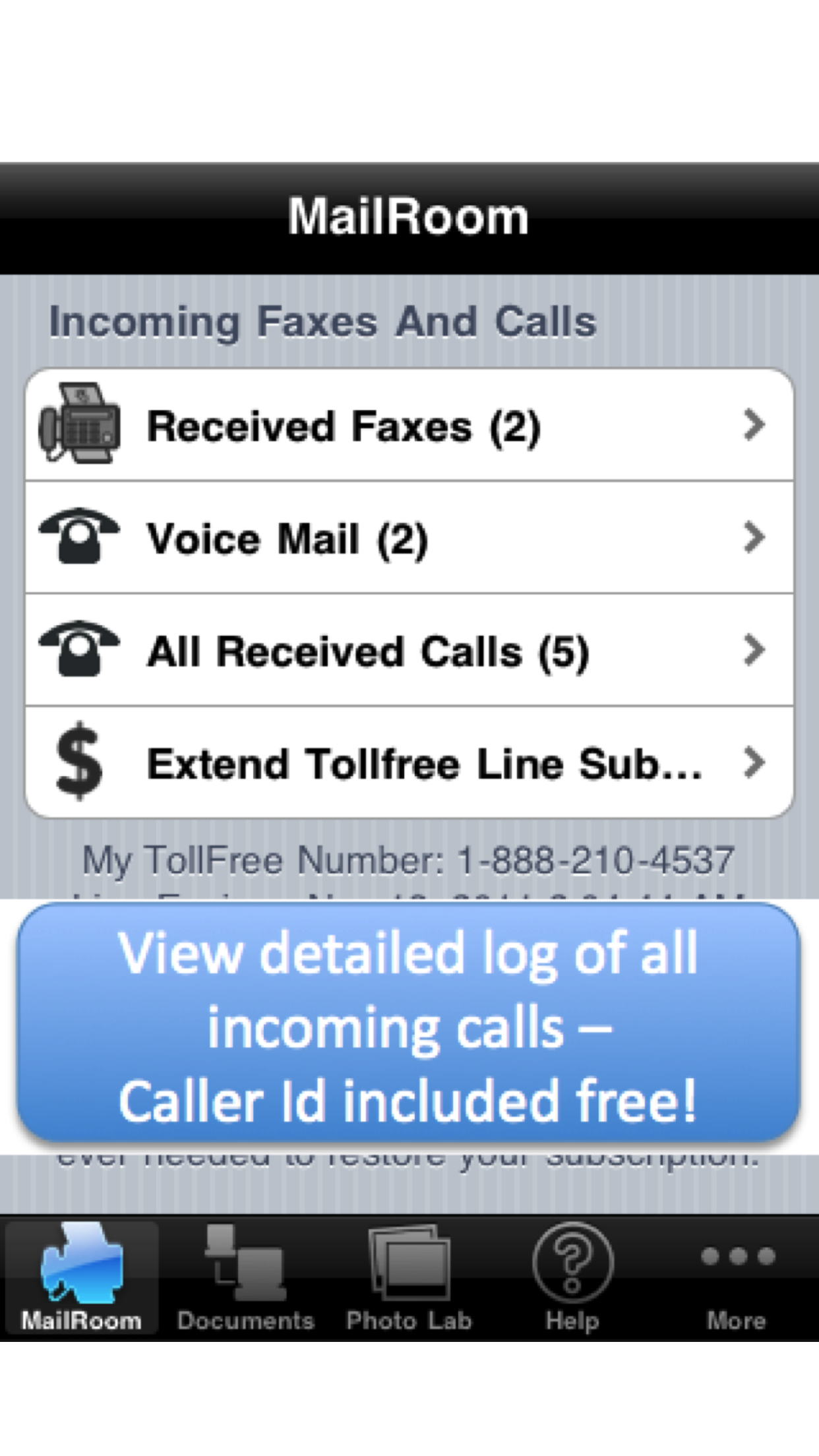 My Toll Free Number Lite - with VoiceMail and Fax screenshot 4