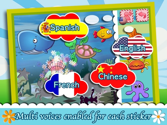 Sticker Puzzle - Learn English & Spanish for Kids iPad screenshot 2 - Education app