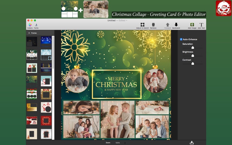 Screenshot #1 pour Christmas Collage - Greeting Card & Photo Editor