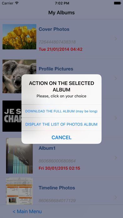 Albums, pictures and Videos Downloader Screenshot 4