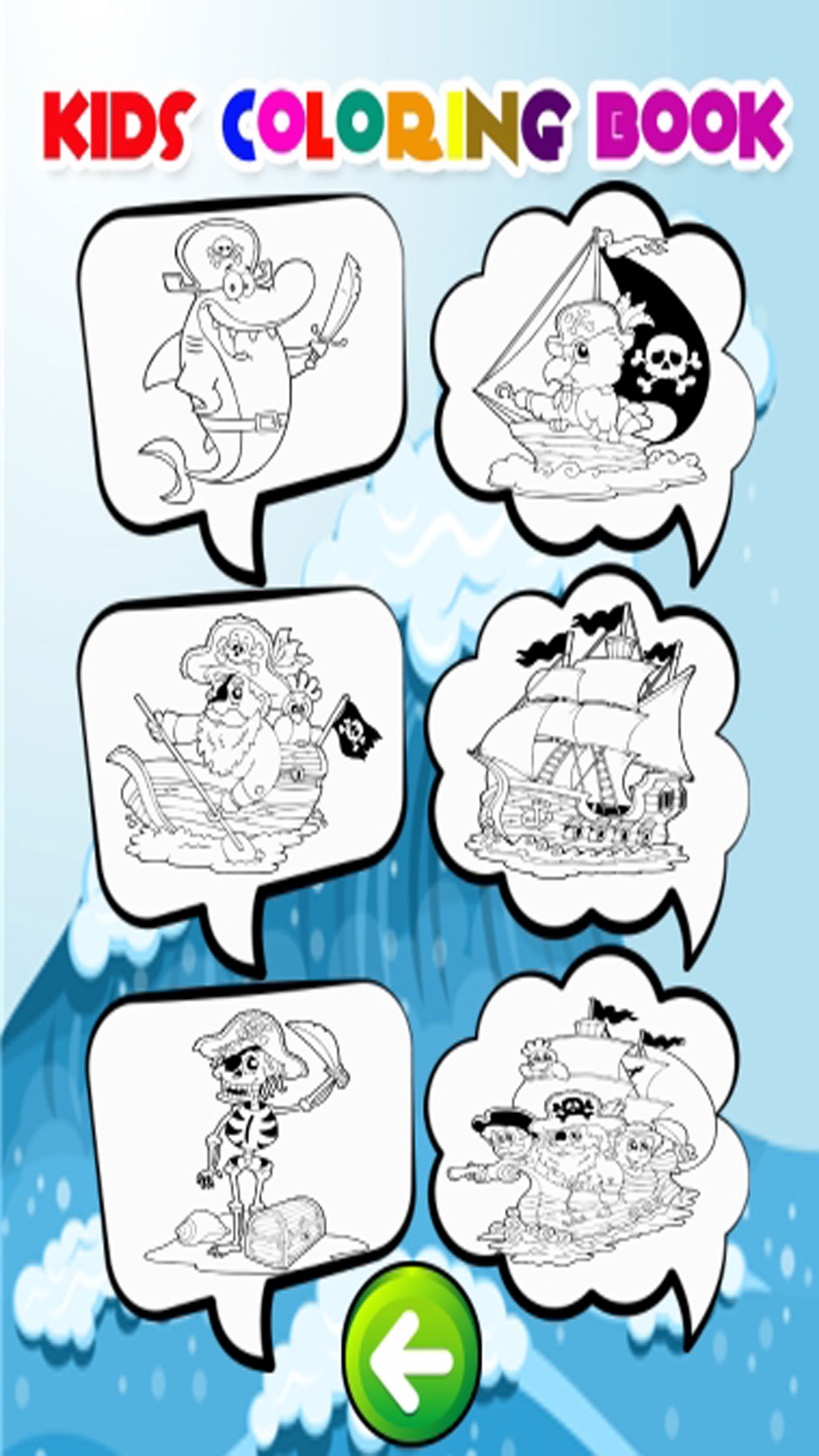 Free pirate games finger painting kid-coloringbook screenshot 3
