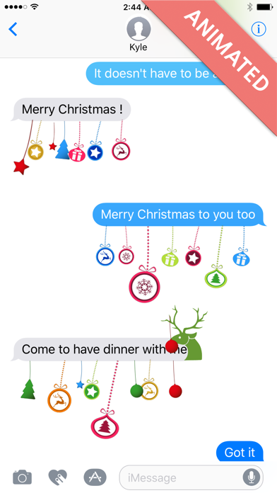 Screenshot #1 pour Xmas Deco:Animated Christmas Stickers for iMessage
