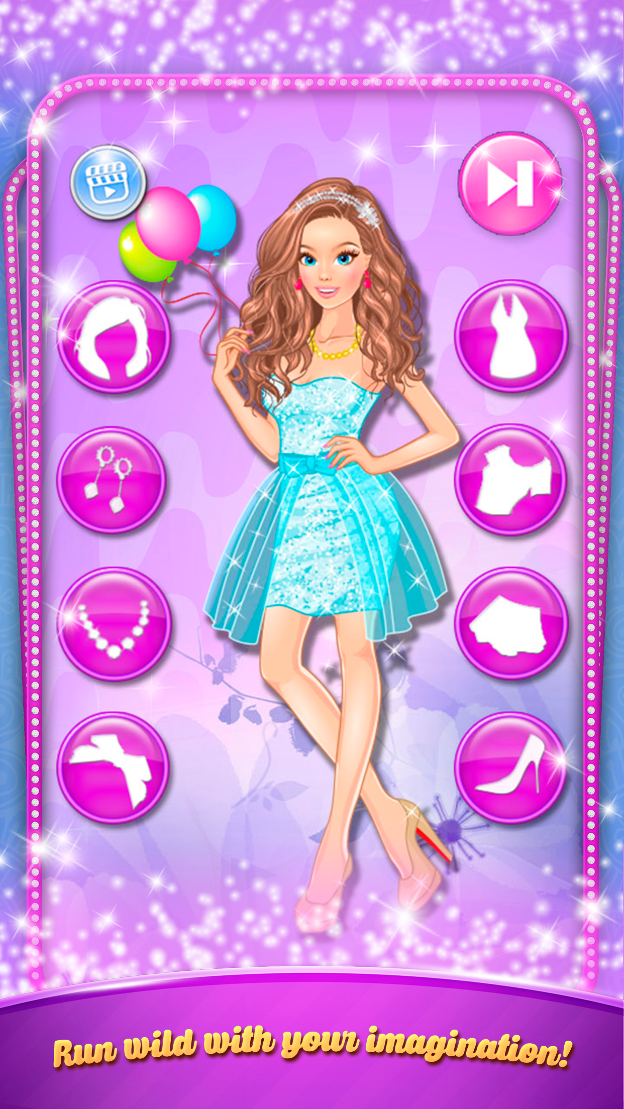 Girl and Balloons - Dress Up Game For Little Girls