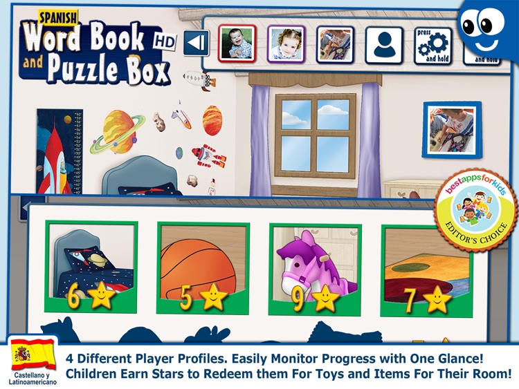Spanish First Words Book and Kids Puzzles Box: Kids Favorite Activity Center in an Interactive Playing Room screenshot-3