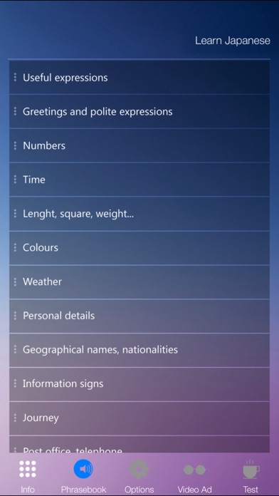 Screenshot #2 pour Learn JAPANESE Speak JAPANESE Language Fast & Easy