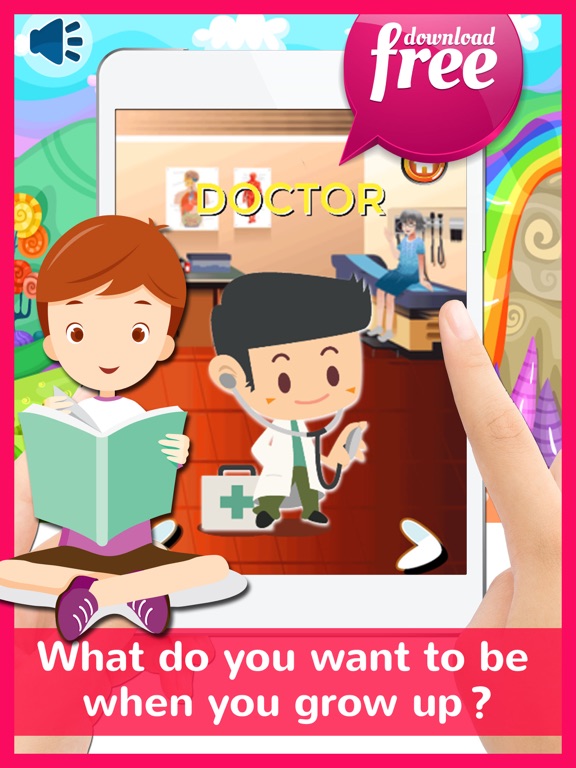 Occupation Flash Cards English Vocabulary For Kids iPad screenshot