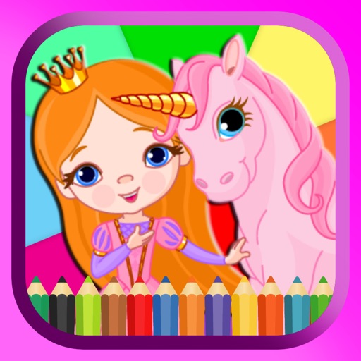 Pony And Princess Coloring Book Paint & Draw Games Icon