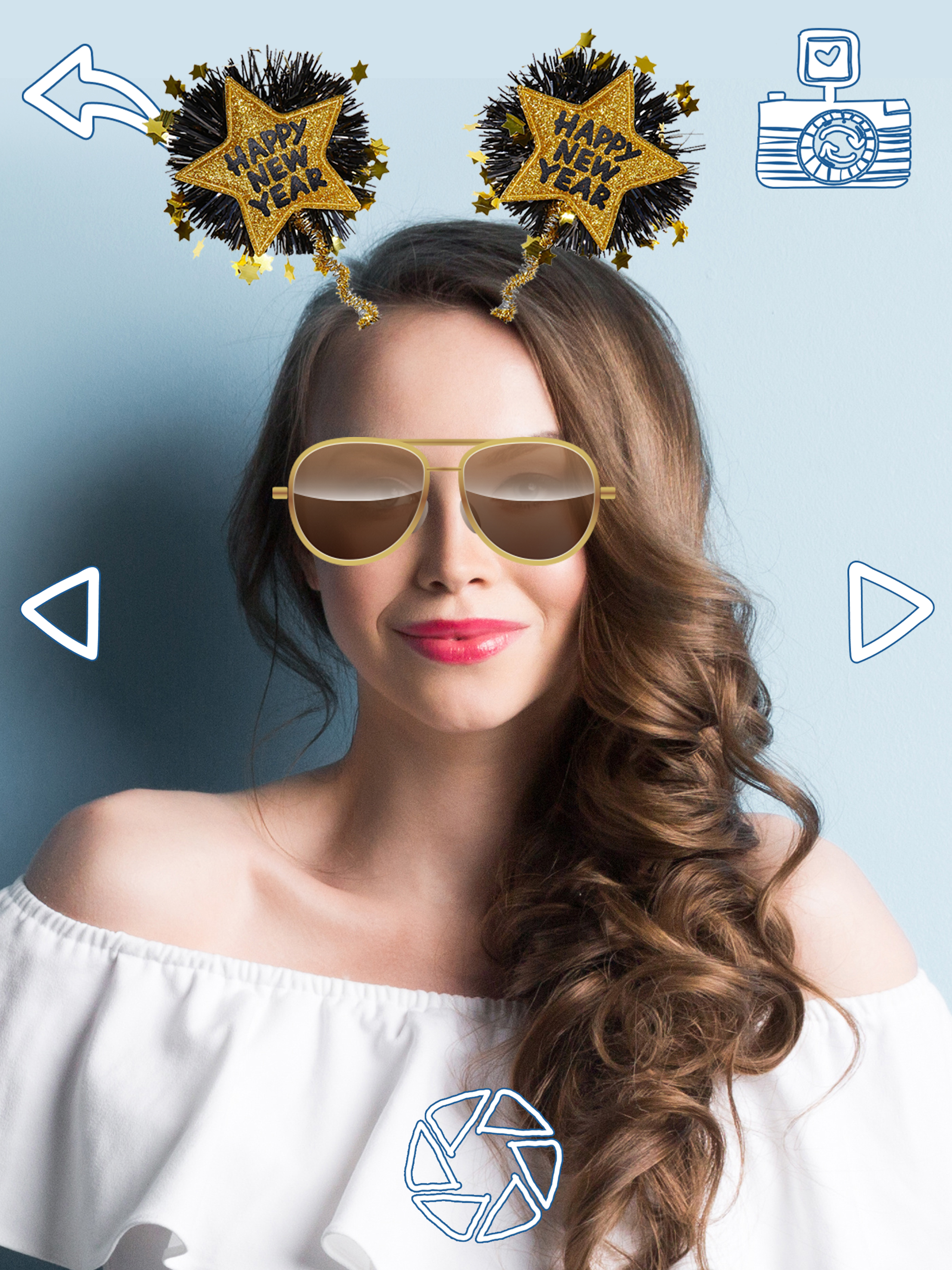 New Year Photo Stickers - Christmas Decorations