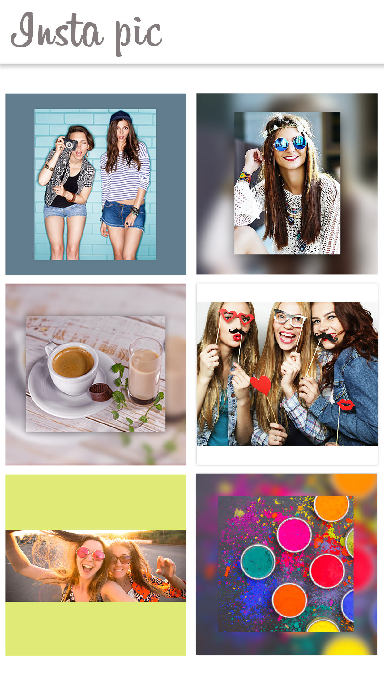 Blurry white frame - Photo pic for social networks