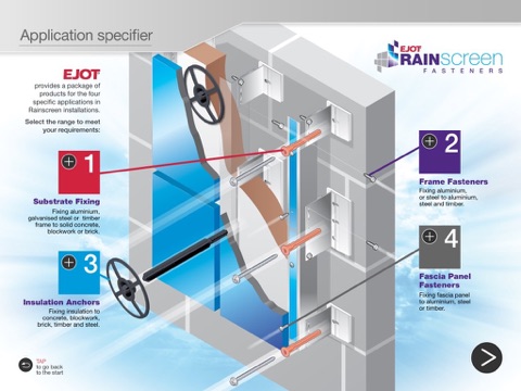 EJOT Rainscreen fasteners specifier screenshot 2