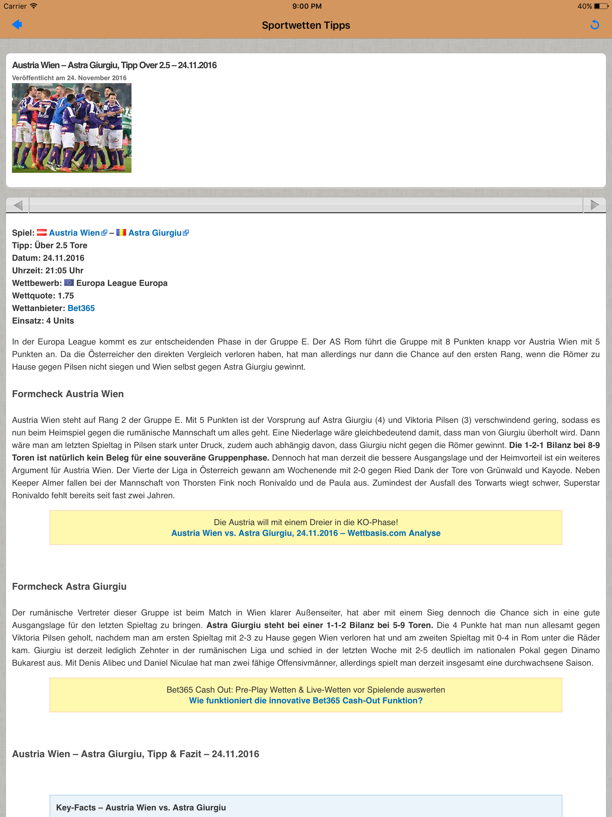Sportwetten Tipps der Wettbasis screenshot 6