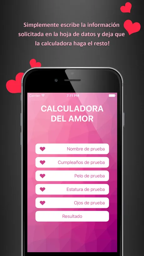 Calculador del test del amor