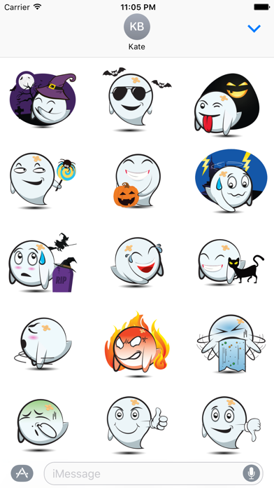 Screenshot #1 pour Cute Halloween Ghost - Sticker Pack for iMessage