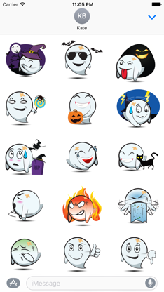 Cute Halloween Ghost - Sticker Pack for iMessage screenshot 1