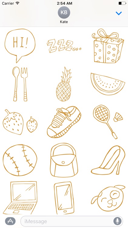 GOLd DOODLe III Stickers for iMessage