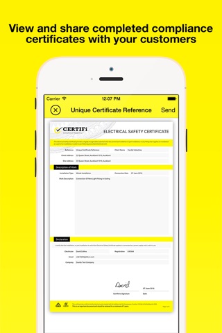 CERTIFi electrical compliance screenshot 3