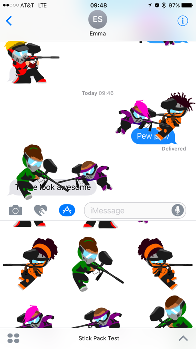 PewPewPew Sticker Pack iPhone screenshot 3 - Sports app