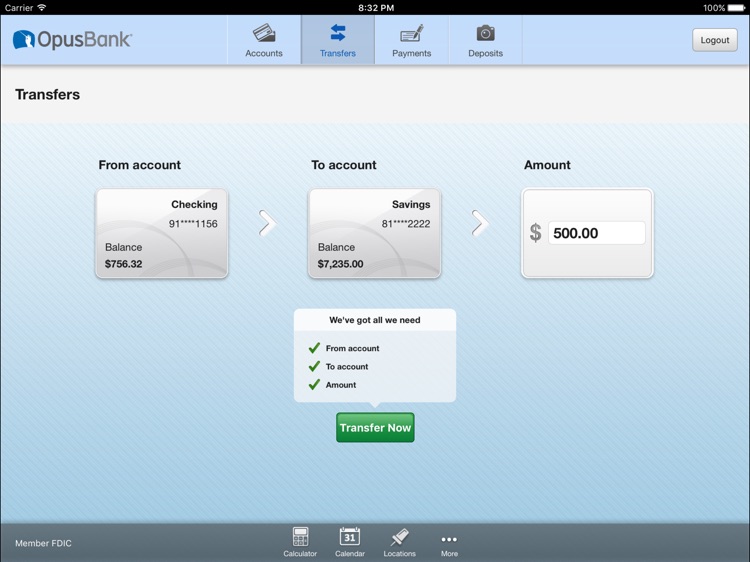 Opus Bank Tablet screenshot-3