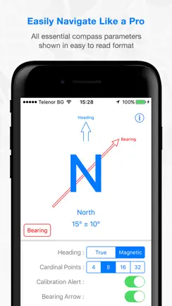 Compass Guru - Digital Heading & Bearing iPhone image 1