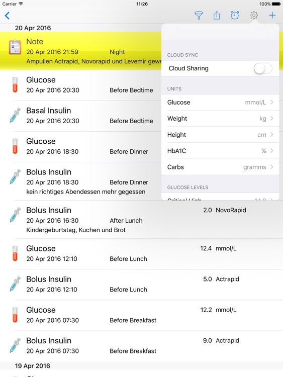 DiabetesPal HD screenshot-4