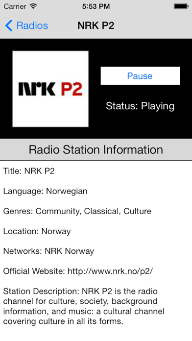 Norway Radio Live Player (Norge / Noreg / Norsk) iPhone screenshot 5 - Entertainment app