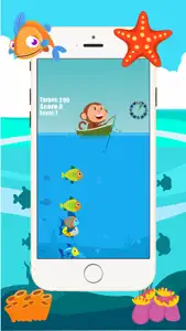 Monkey Fishing Catch Big Fish Game For Kids screenshot #2 for iPhone