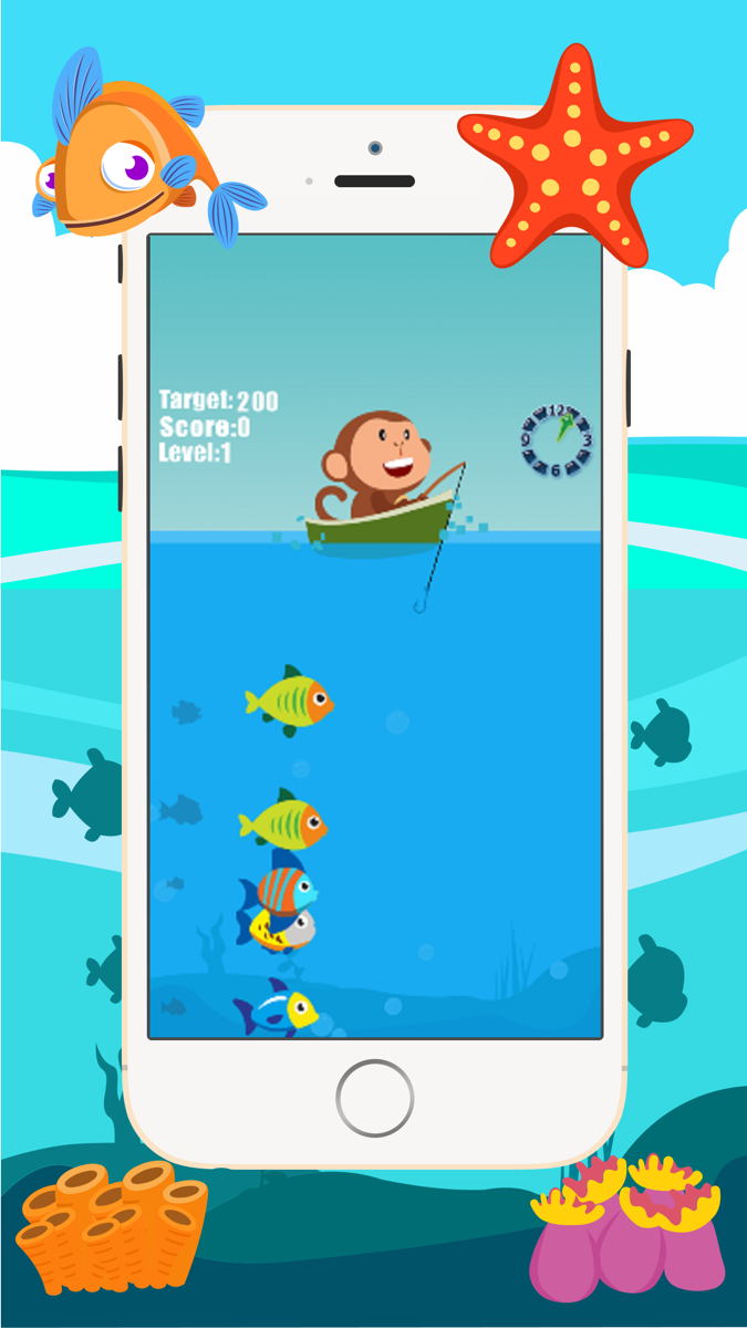 Monkey Fishing Hunting Big Fish Game For Kids official gameplay screenshot 5