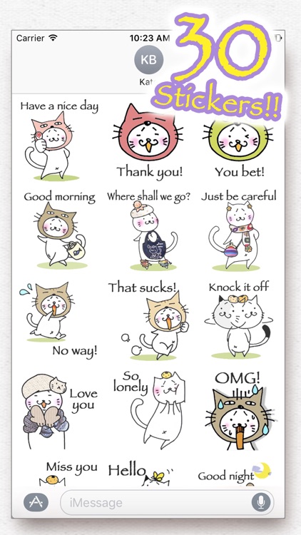 Kitty Cat Mayuneko Stickers Free