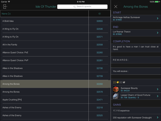 Screenshot #6 pour Pocket Wiki for WoW