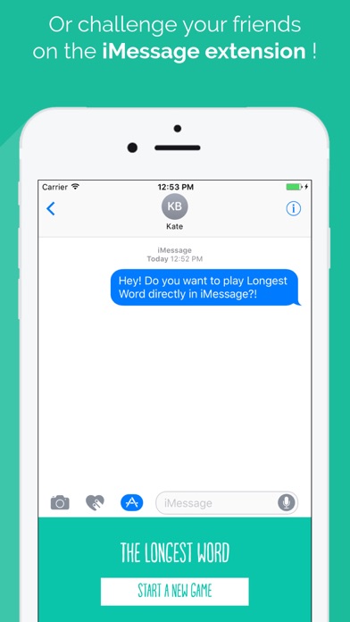 Screenshot #2 pour Longest Word Free — Game Extension for iMessage