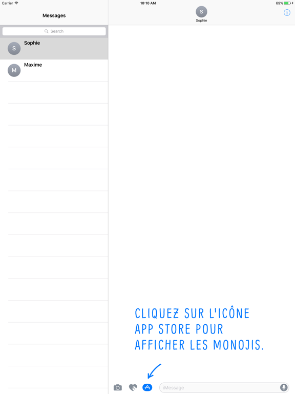 Les Monojis iPad screenshot 4 - Stickers app
