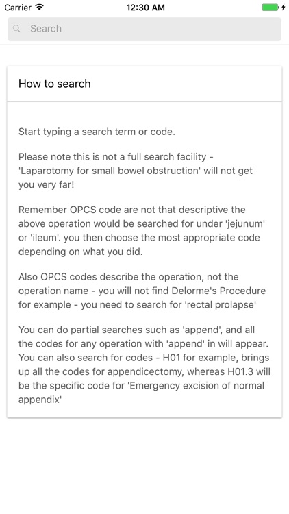 OPCS Classification of Interventions and Procedure