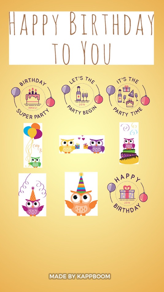 Birthday Party Stickers by Kappboom - 1.0 - (iOS)