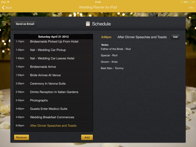 ‎Wedding Planner for iPad Screenshot