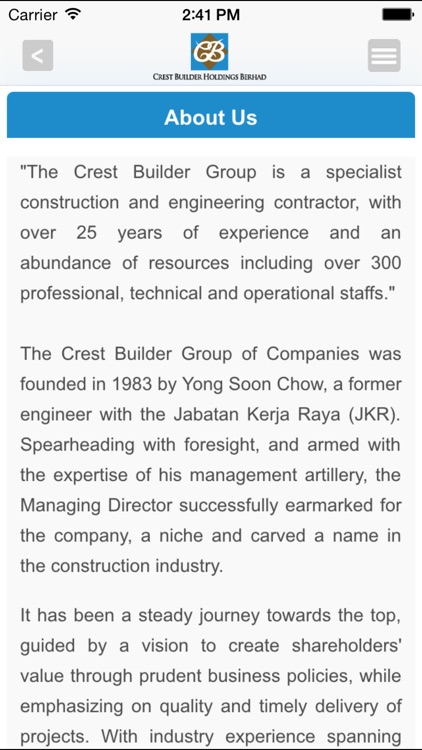 Crest Builder Holdings Berhad Investor Relations screenshot-3