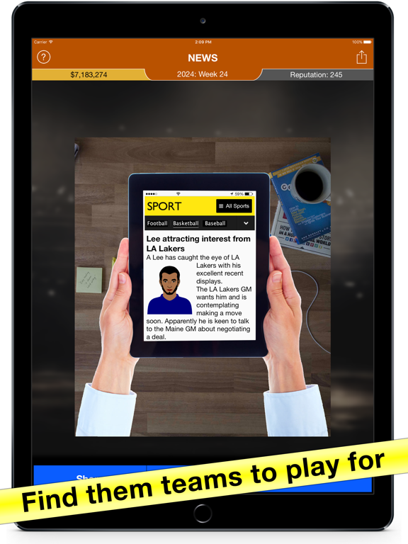 Basketball Agent: Manager Sim iPad screenshot 3 - Games app