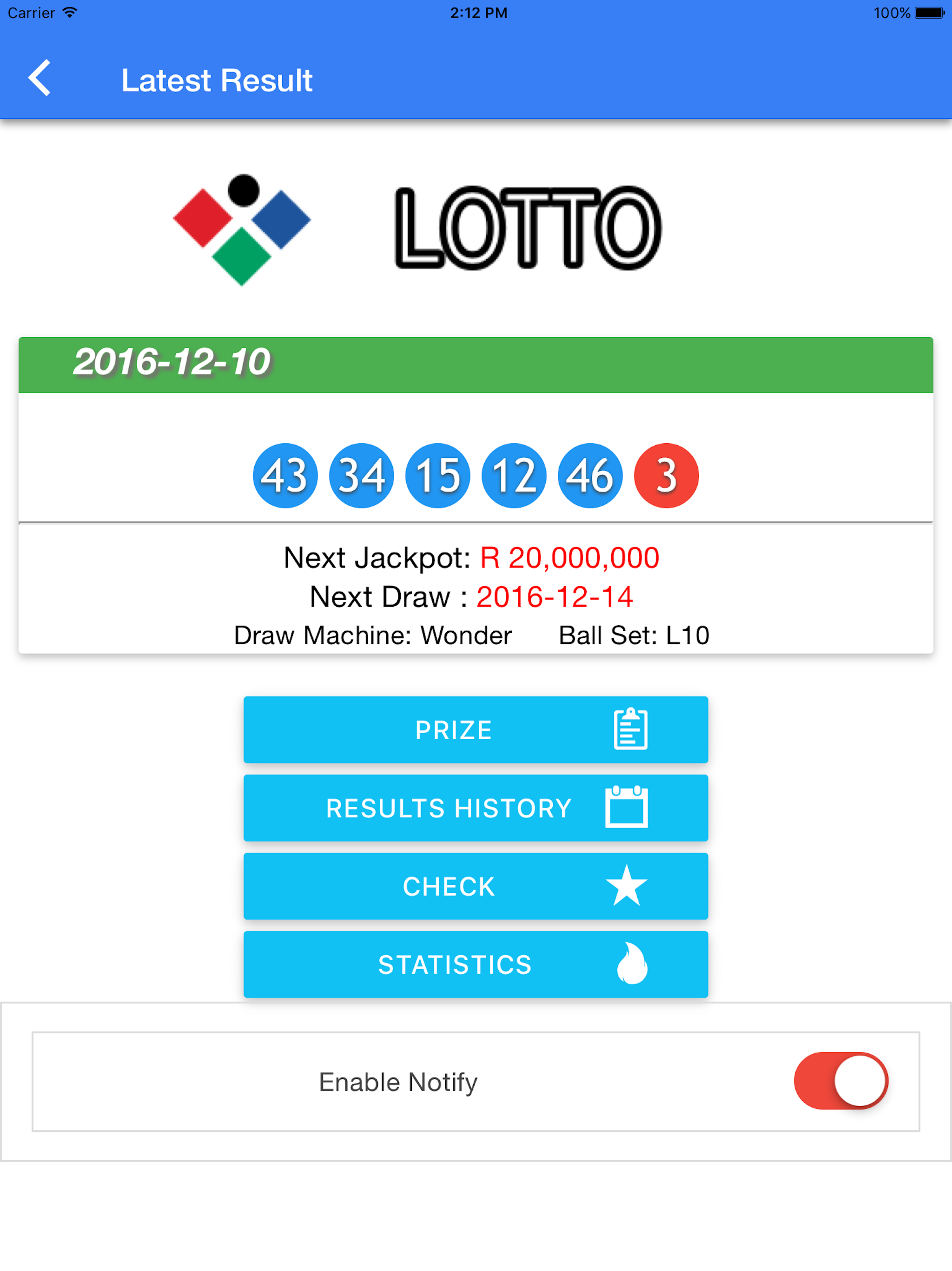 SA Lotto results check notify screenshot 7