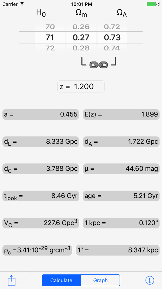 #1. CosmoCalc (iOS) By: Eli Rykoff