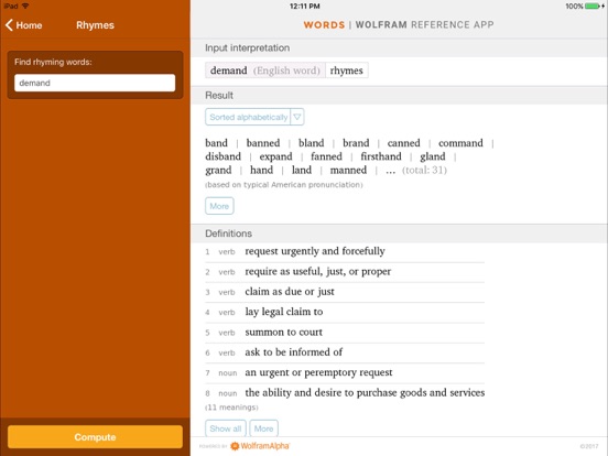 Screenshot #6 pour Wolfram Words Reference App