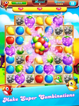 Screenshot 1 Dulce Frutas : el mejor juego 3 rompecabezas iphone