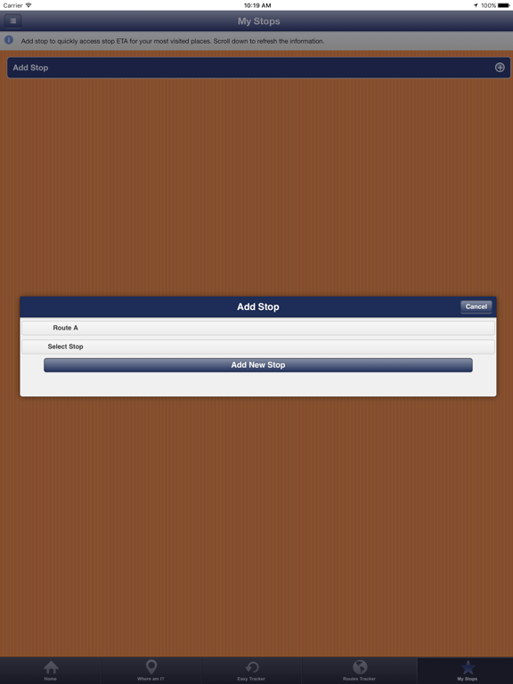 NMB Transit APP iPad screenshot