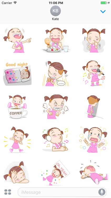 Natalia The Funny Single Girl English Stickers